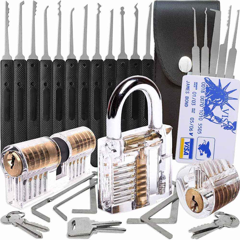 Lock Picking Kit, 26-piece Lock Picking Kit, Practice Tools With 4 Clear  Locks