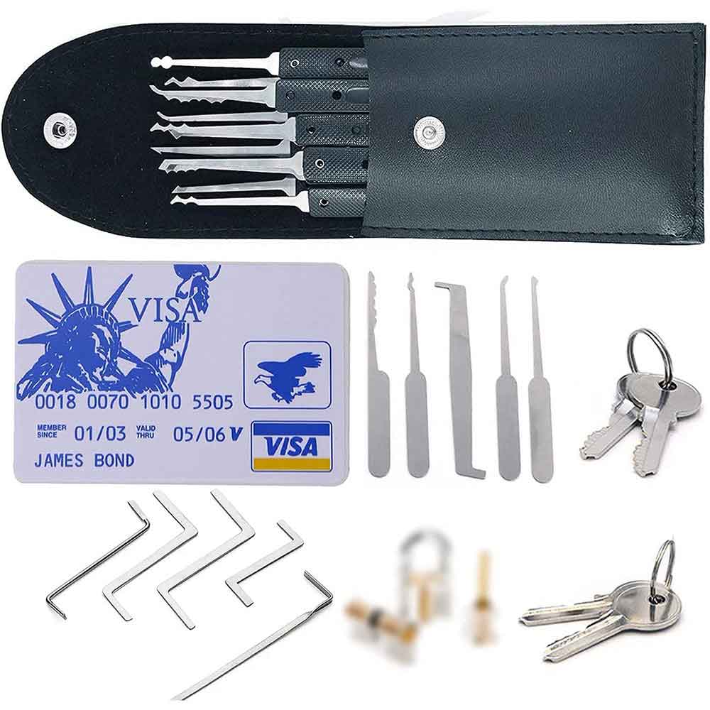 Transparent Tubular Lock Pick Set with Training Tools for Beginners and  Professionals