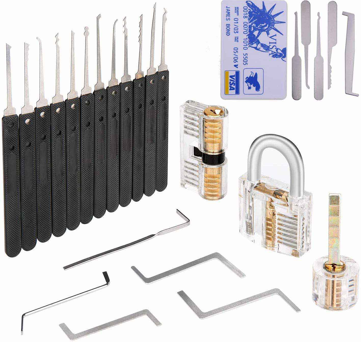 25 Pieces Lock Picking Kit 7 Pin Tubular Lock Cylinder