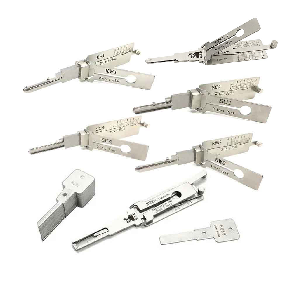 Original Authentic Lishi Lock Pick SC1 SC4 KW1 KW5 CY24 HU66 Set