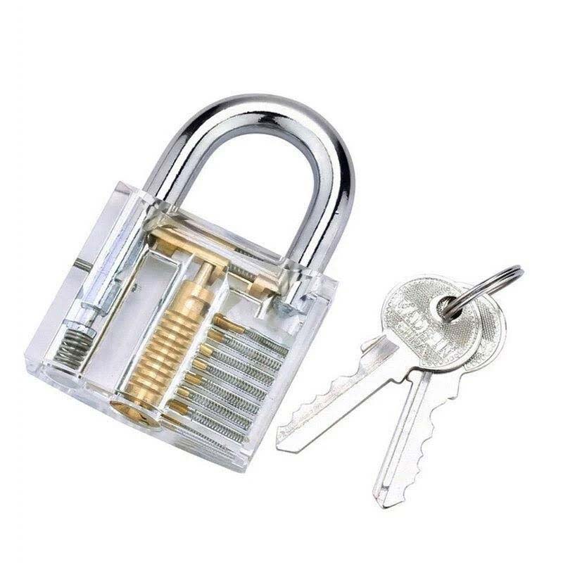 10 Pieces Padlock Shim Set with 5 Pieces Credit Card Lock Pick Set and ...